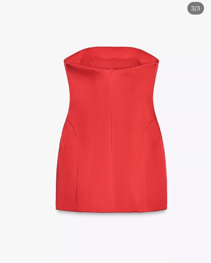 Zara Red Mini Dress  - Image 3