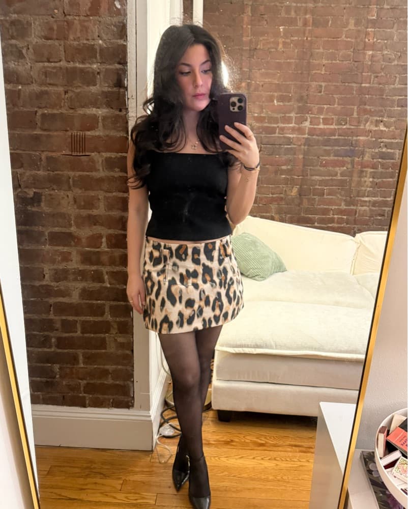 Valentino Pink Cheetah Mini Skirt  - Image 1