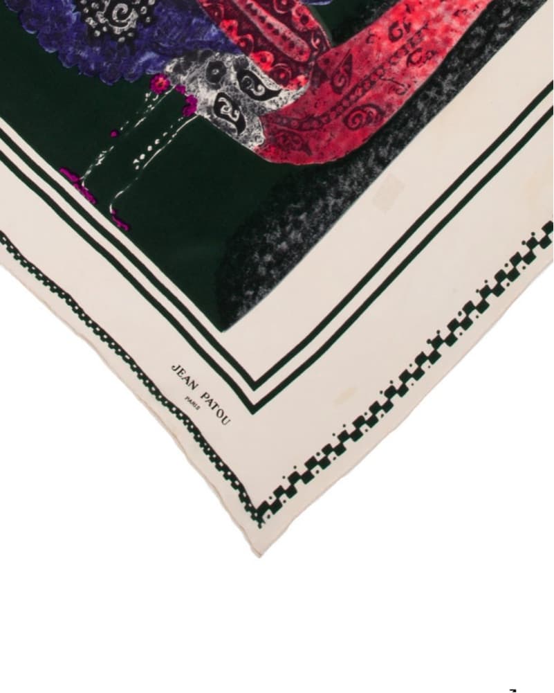 vintage Patou colorful silk summer scarf - Image 2