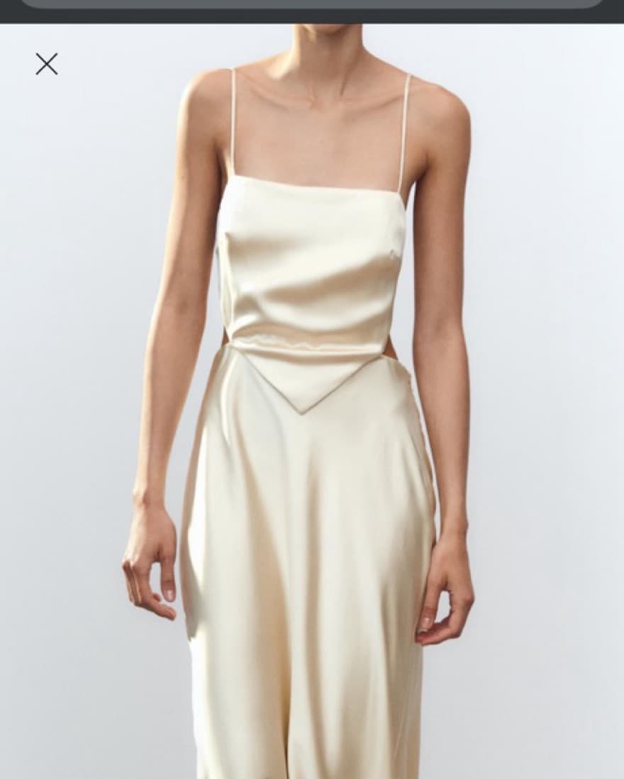 Zara Satin Butter Yellow Dress - Image 1