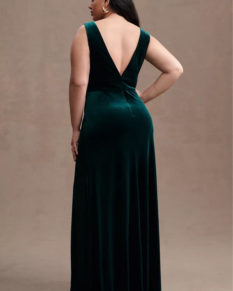 Jenny Yoo Logan Deep-V Velvet Gown - Image 2