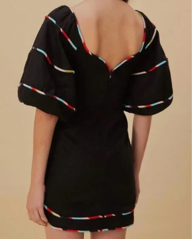 FARM Rio Black Mini Dress - Image 3