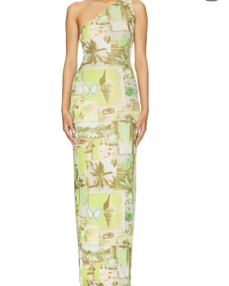 Tropical Floral One-Shoulder Maxi Dress - Image 2