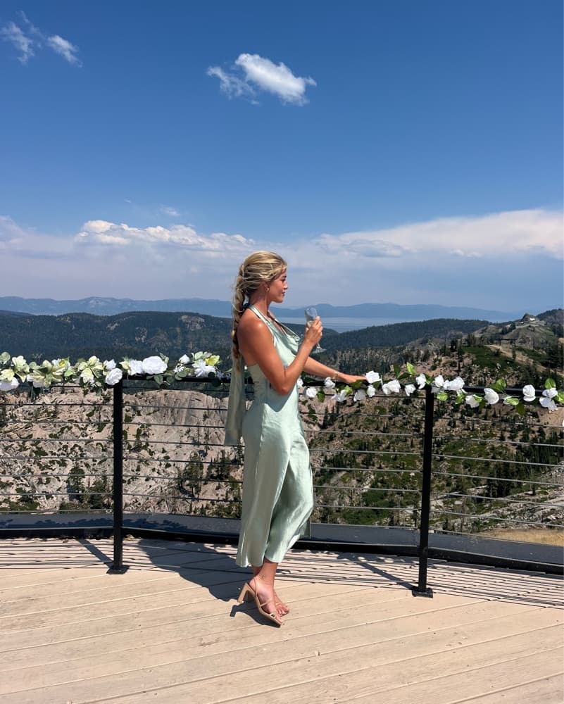 Elegant Mint Satin Maxi Dress - Image 3