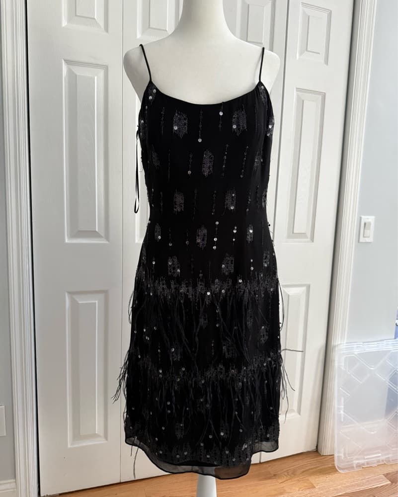 Beautiful Dress With Sequin And Feather - Image 2