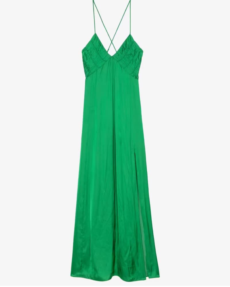 Green Satin Zadig & Voltaire Dress - Image 3