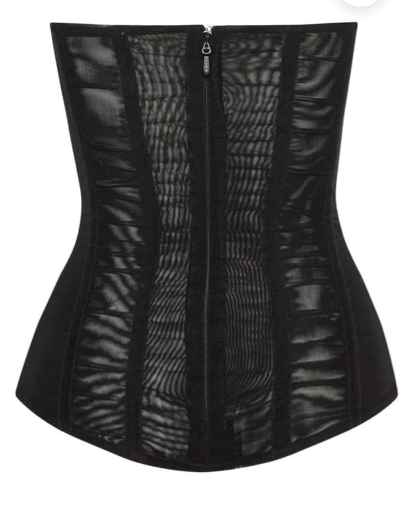 Chic Black Mesh Corset - Image 3