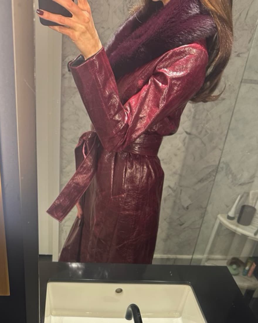 Burgundy Trench Coat - Image 3