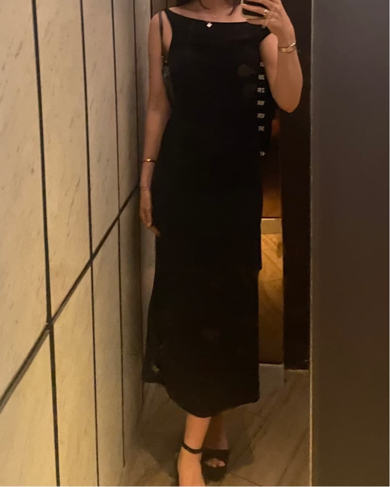 & Other Stories Black Midi Dress - Image 3