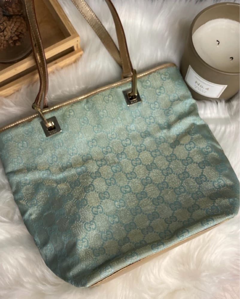 TealBlue Vintage Gucci Mini Bucket Tote  - Image 1