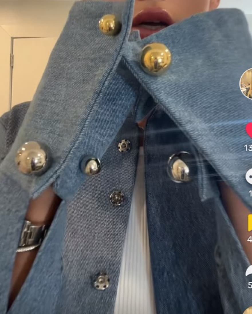 Awake Mode Denim Jacket Blazer S/M - Image 4