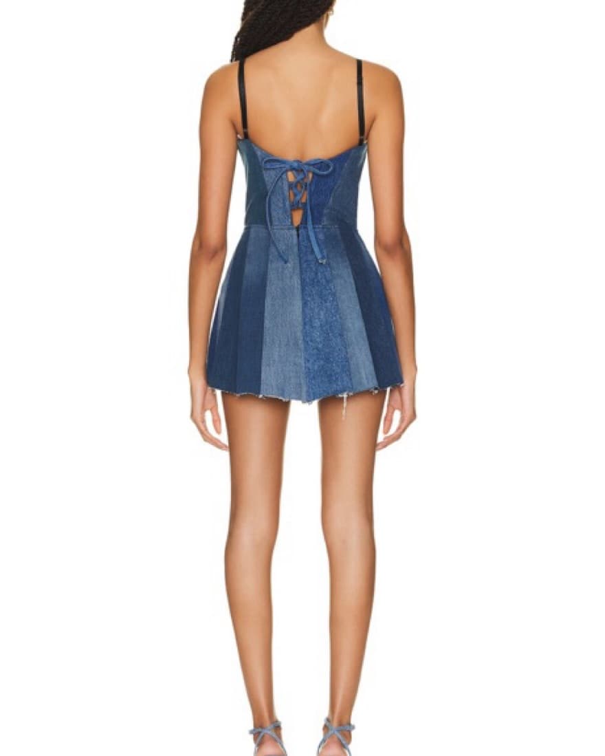 EB Denim Mini Blue Jean Dress  - Image 4