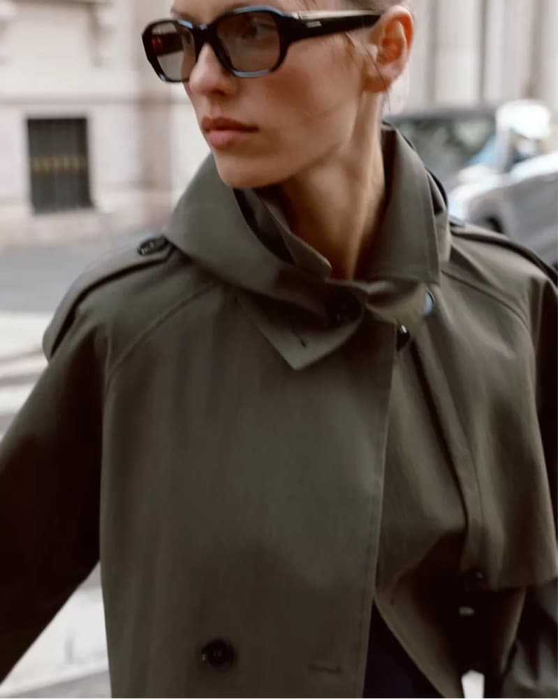 Zara Short Hooded Trench Coat - Image 4