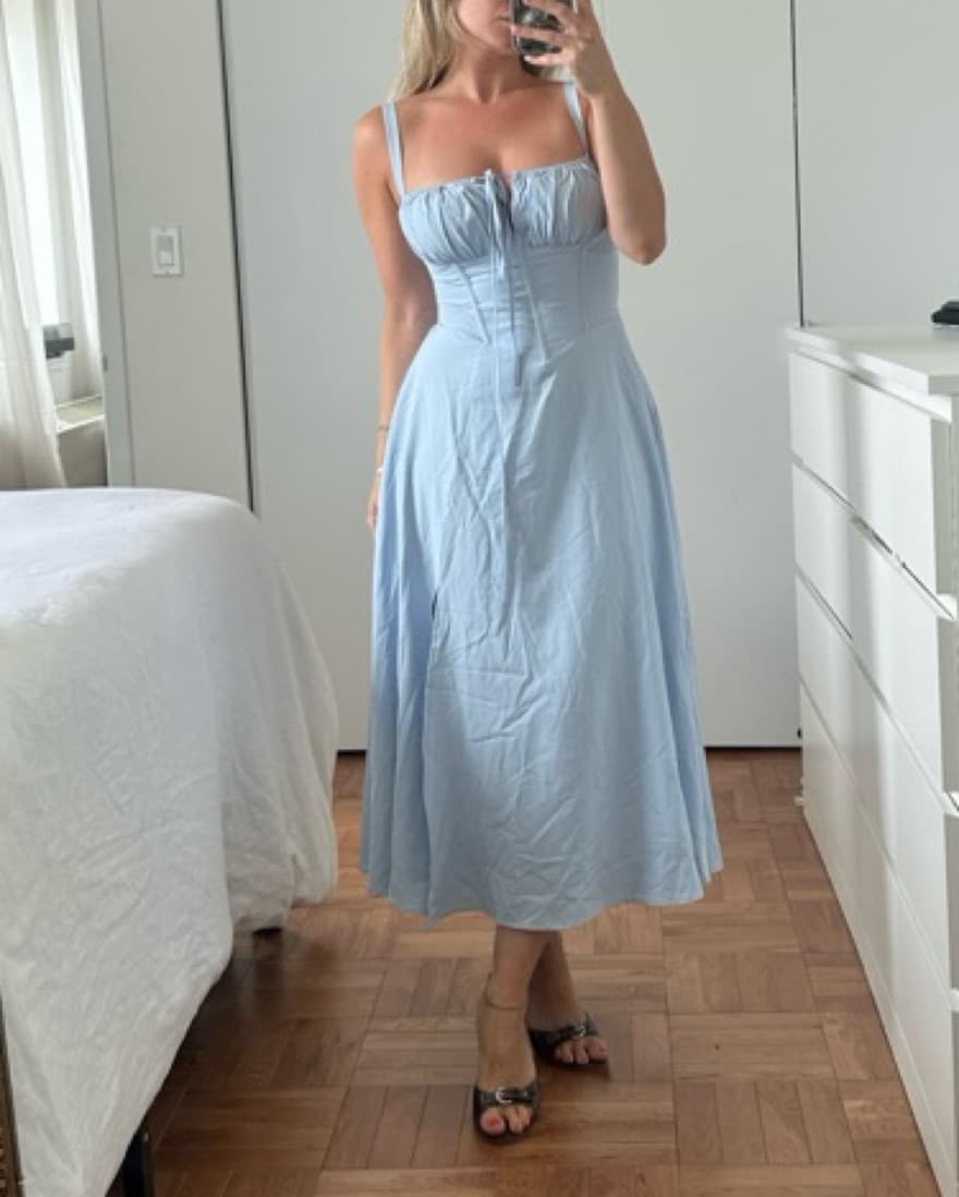 Blue Milkmaid Dress  - Image 2