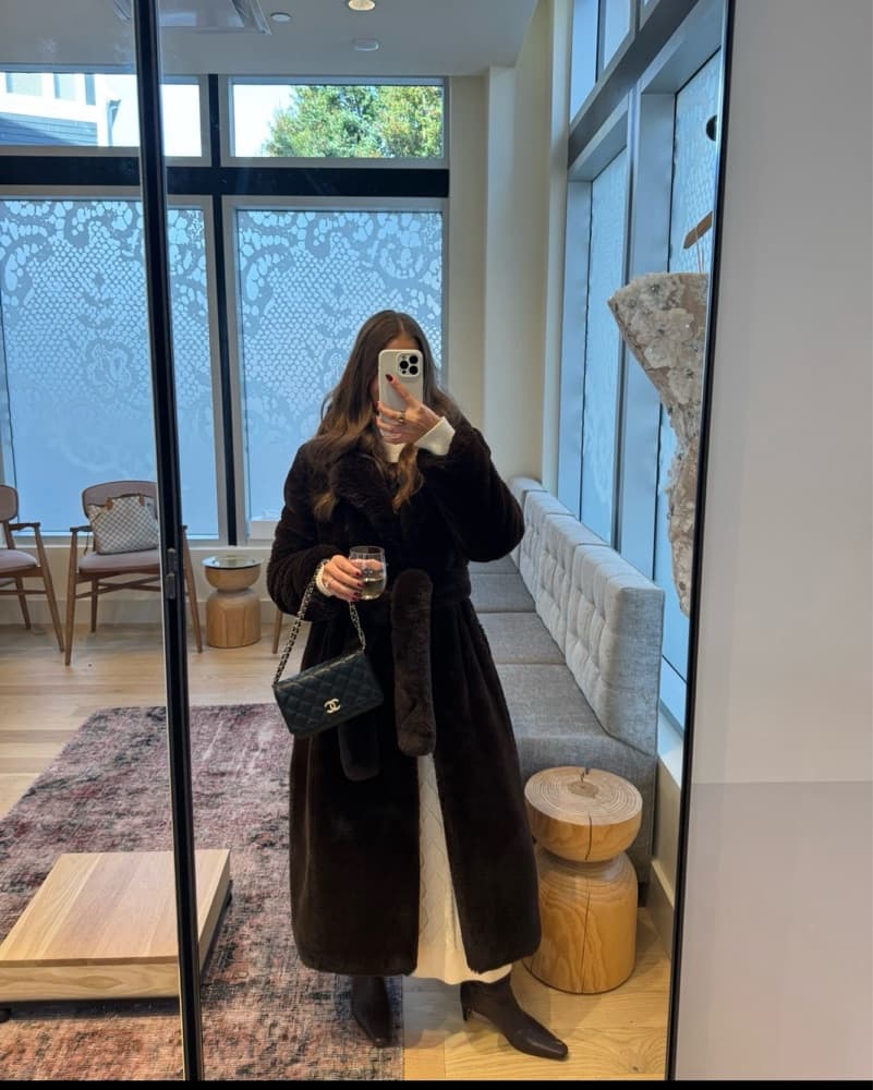 Avec les filles brown belted Faux Fur  - Image 1