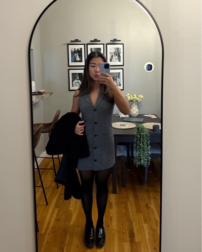 Aritiza Babaton Gray Button-Down Dress - Image 2
