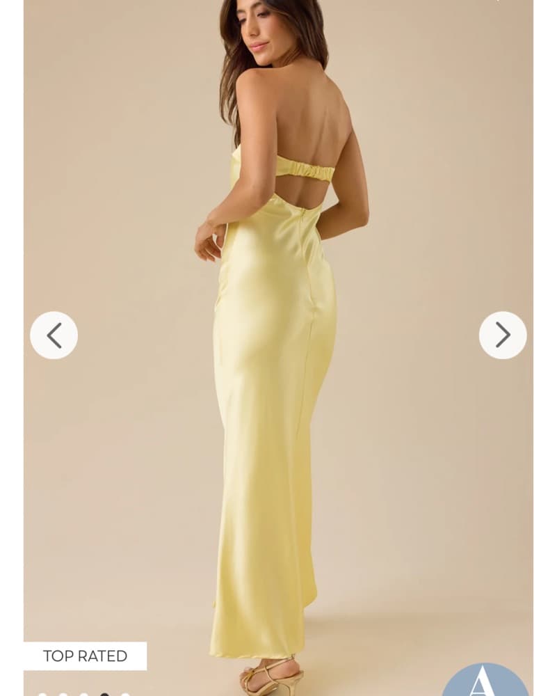 Yellow Satin Dress - Image 2