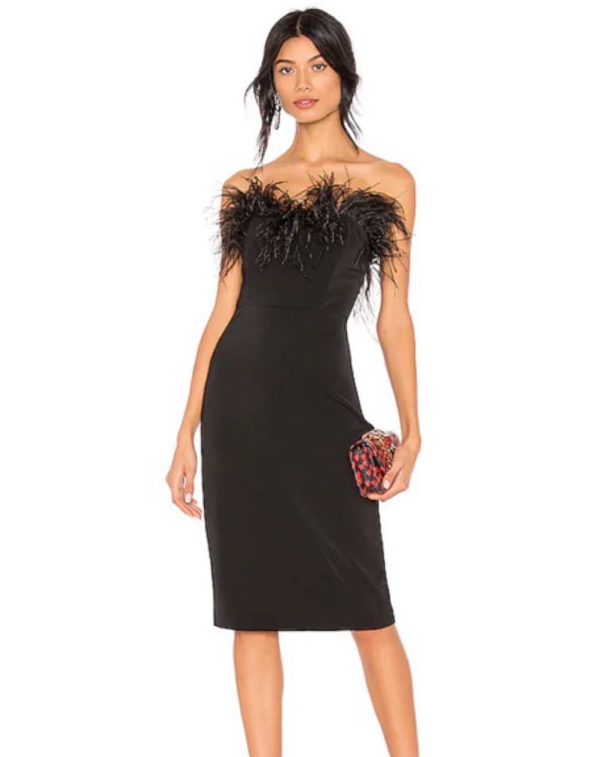 LPA Aurora: Elegant Black Feather Dress - Image 1