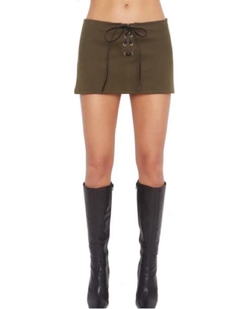 Danielle Guizio Lace Up Mini Skirt - Image 4