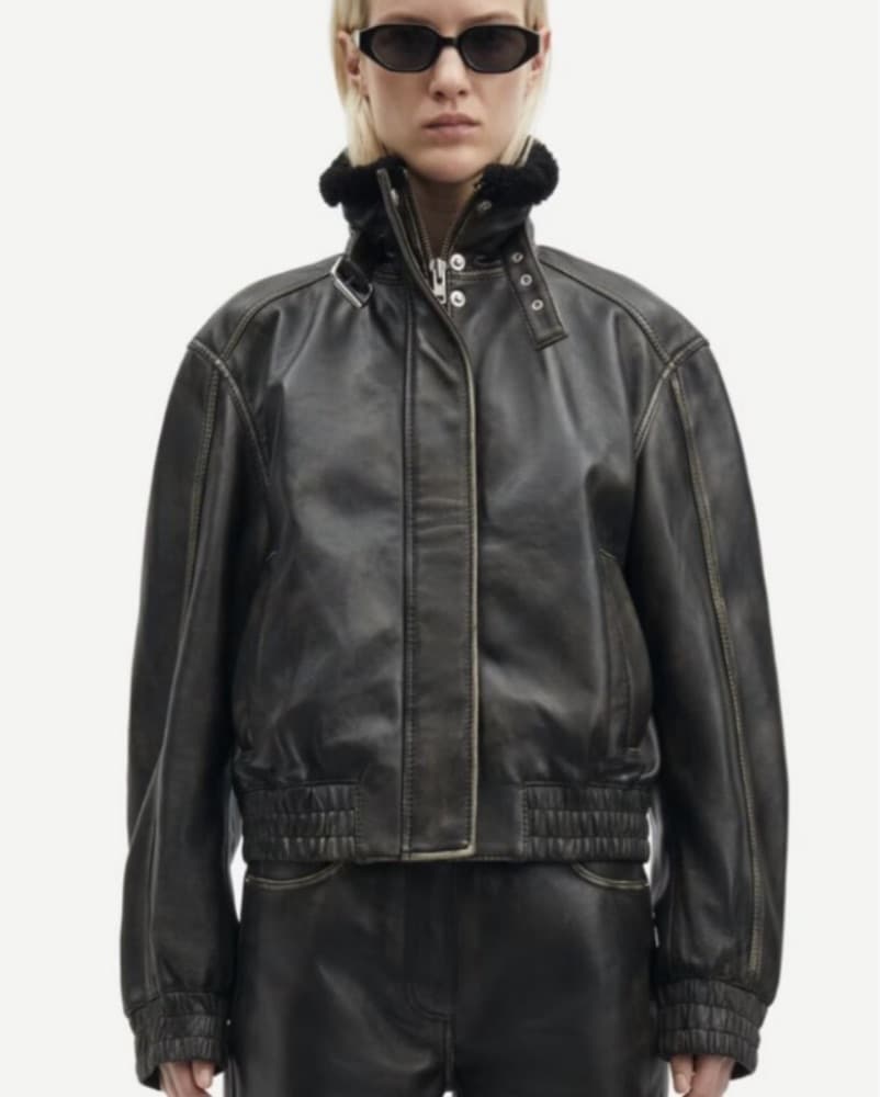 SAMSOE SAMSOE Meadow Leather Jacket - Image 1