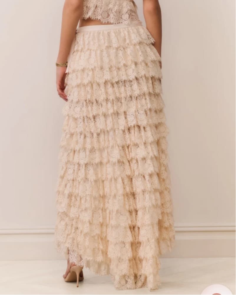 LoveShackFancy Lace Tiered Maxi Skirt - Image 3