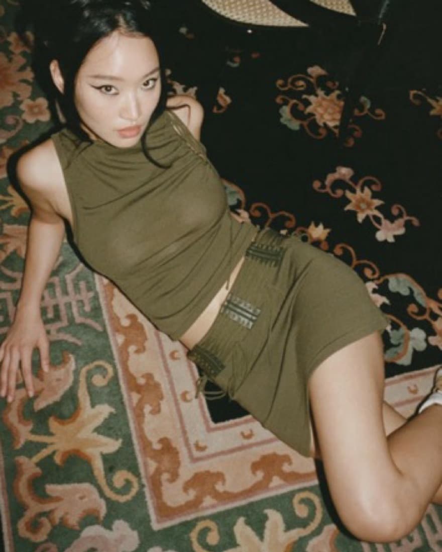 With Jean Green Two Piece Skirt Set - Image 1
