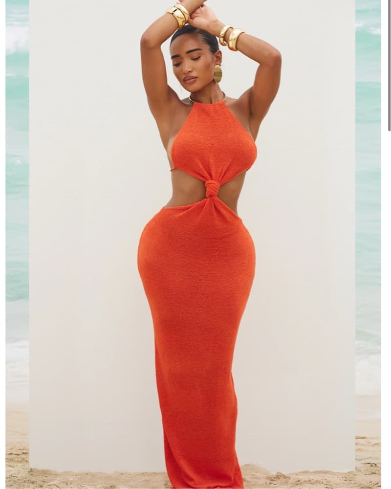 Captivating Orange Maxi Dress - Image 2
