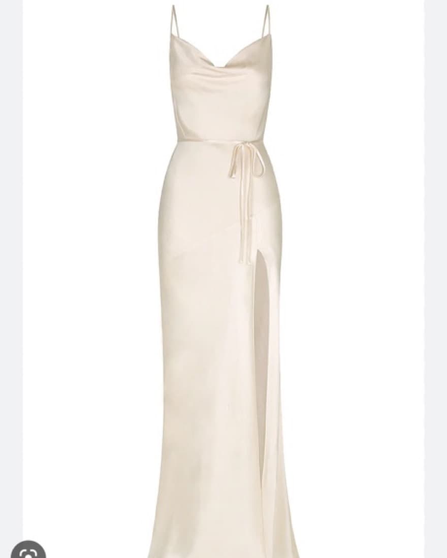 La Lune Bias Cowl Maxi Dress Cream - Image 1