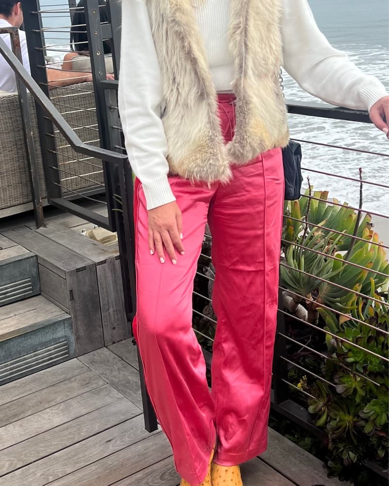 hot pink silk pants  - Image 1