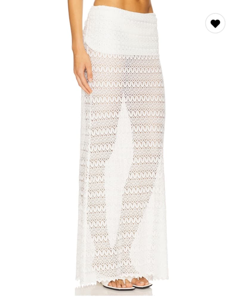 White Maxi Crochet Skirt - Image 4