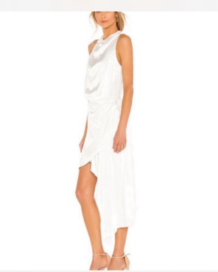 Elliatt satin asymmetrical white dress - Image 2