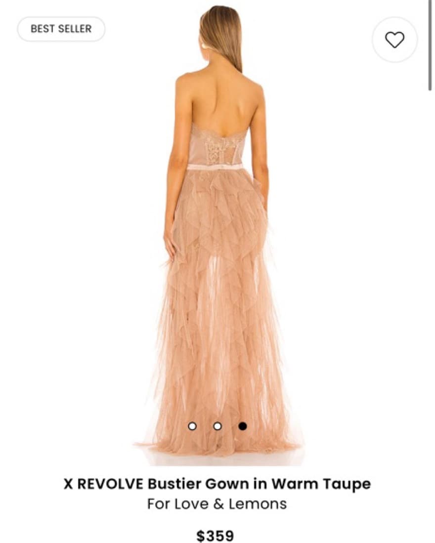 For Love And Lemons Bustier Gown Taupe - Image 6