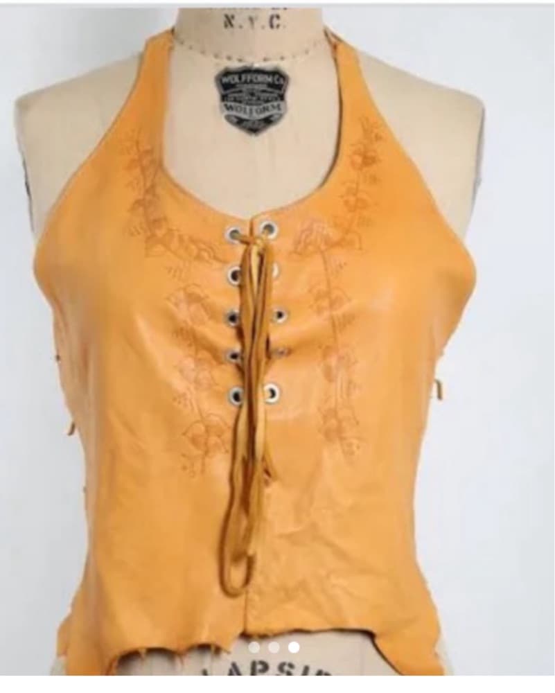Vintage/custom Real Leather Western Top - Image 3