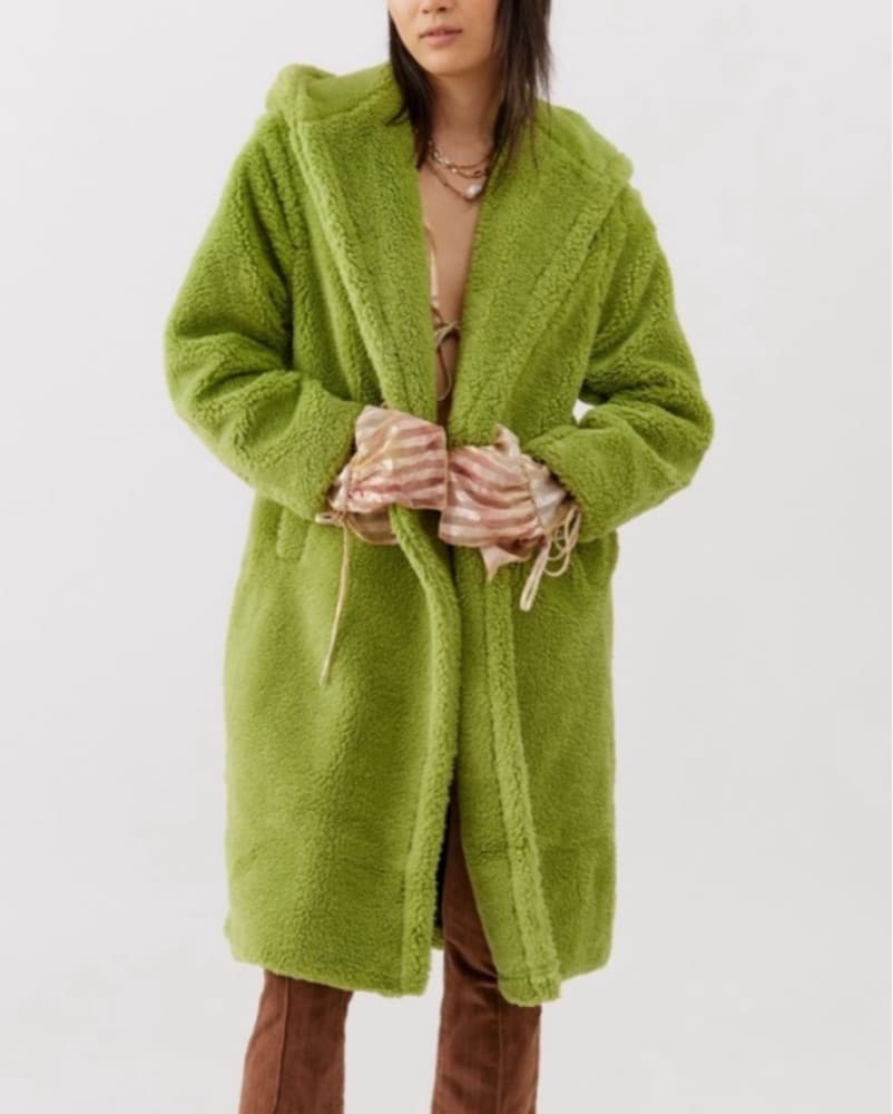 MIA 2 FAUX FUR COAT IN KIWI - Image 2