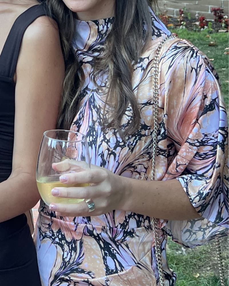 Butterfly Tie Dye High Neck Long Dress  - Image 3