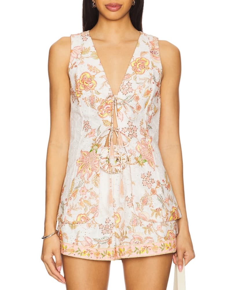 Hemant And Nandita White Floral Set - Image 2