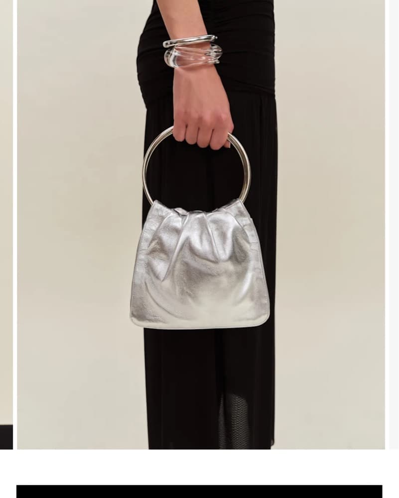 Reformation Mini Bag Silver Leather - Image 3