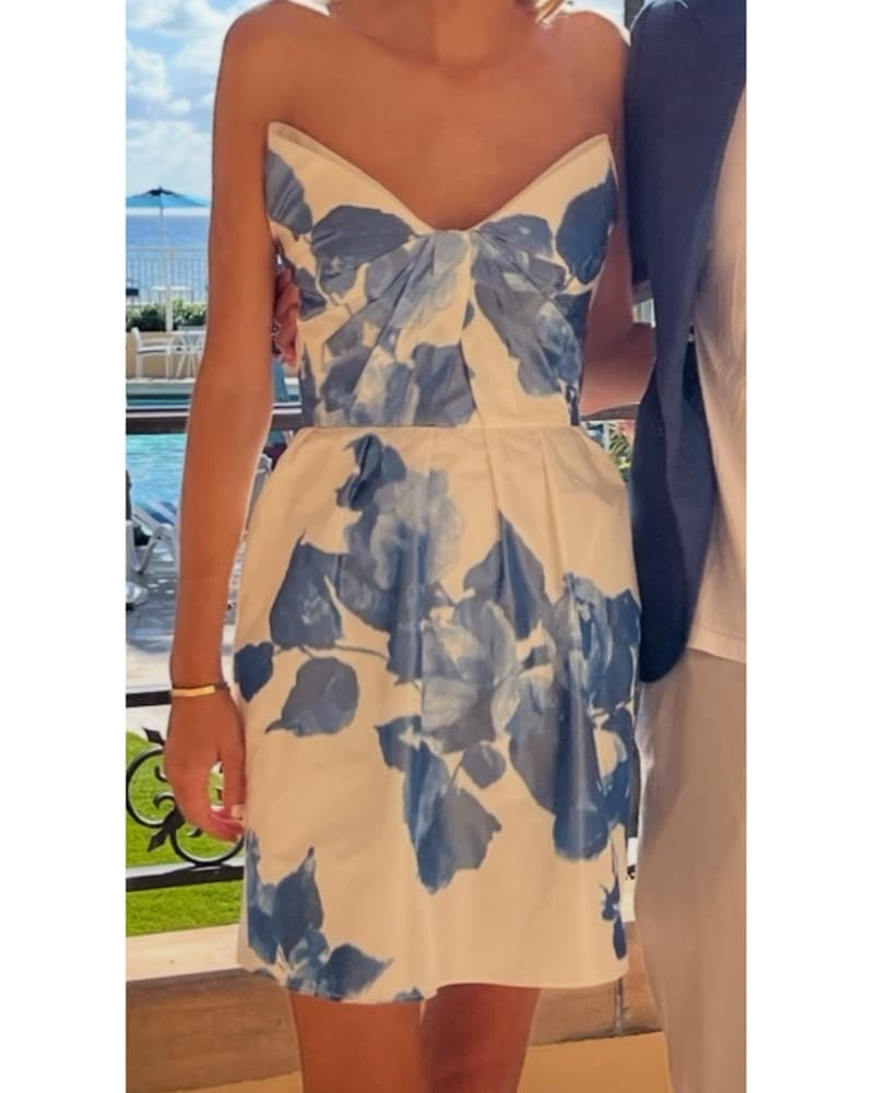 Monique Lhuillier Floral Strapless Dress - Image 2