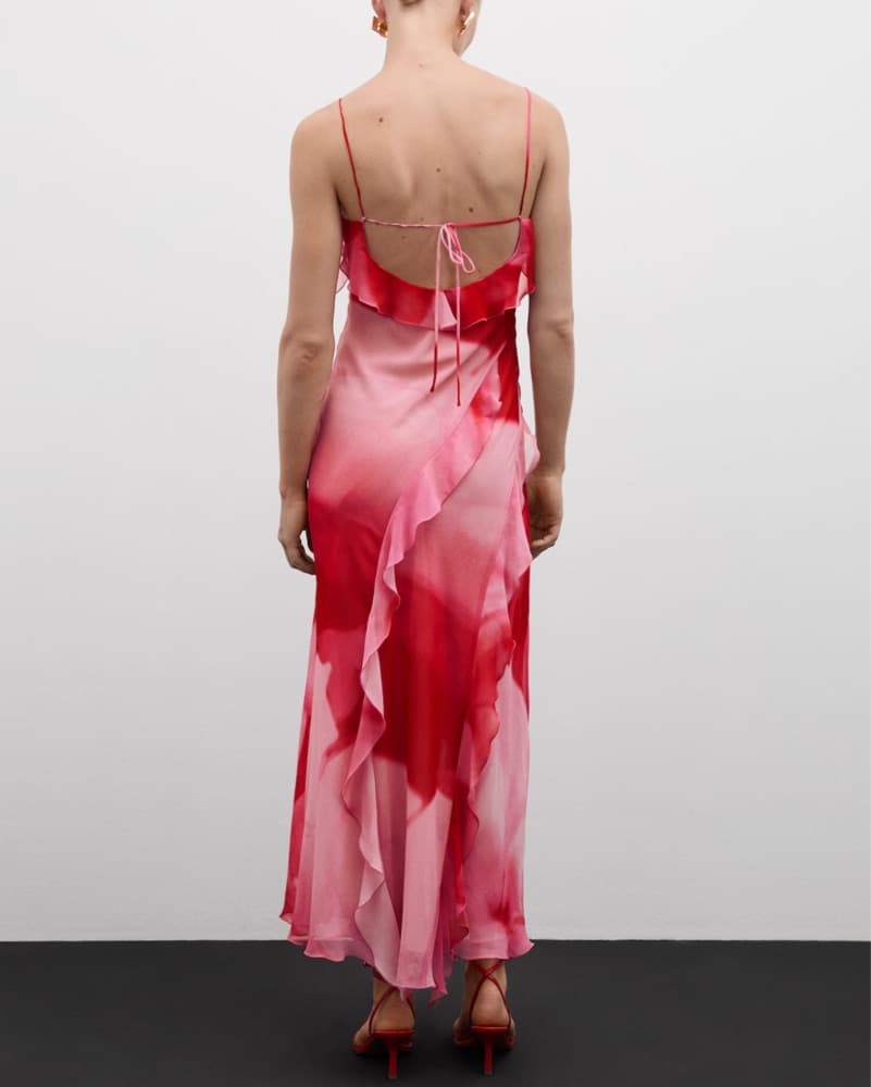 Mango Pink & Red Ruffled Gown  - Image 2
