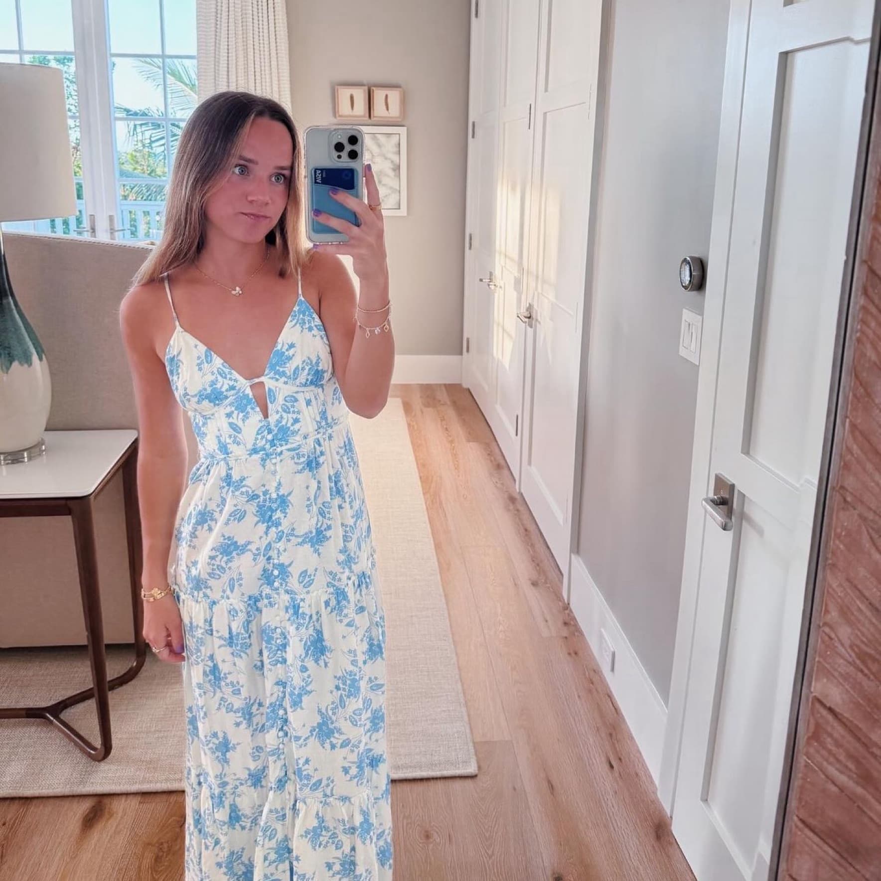 Loveshack Fancy Blue Maxi Dress - Image 1