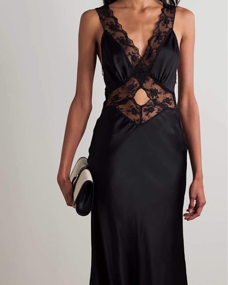 SIR. Aries Cut Out Gown Black Silk 0/XS - Image 4