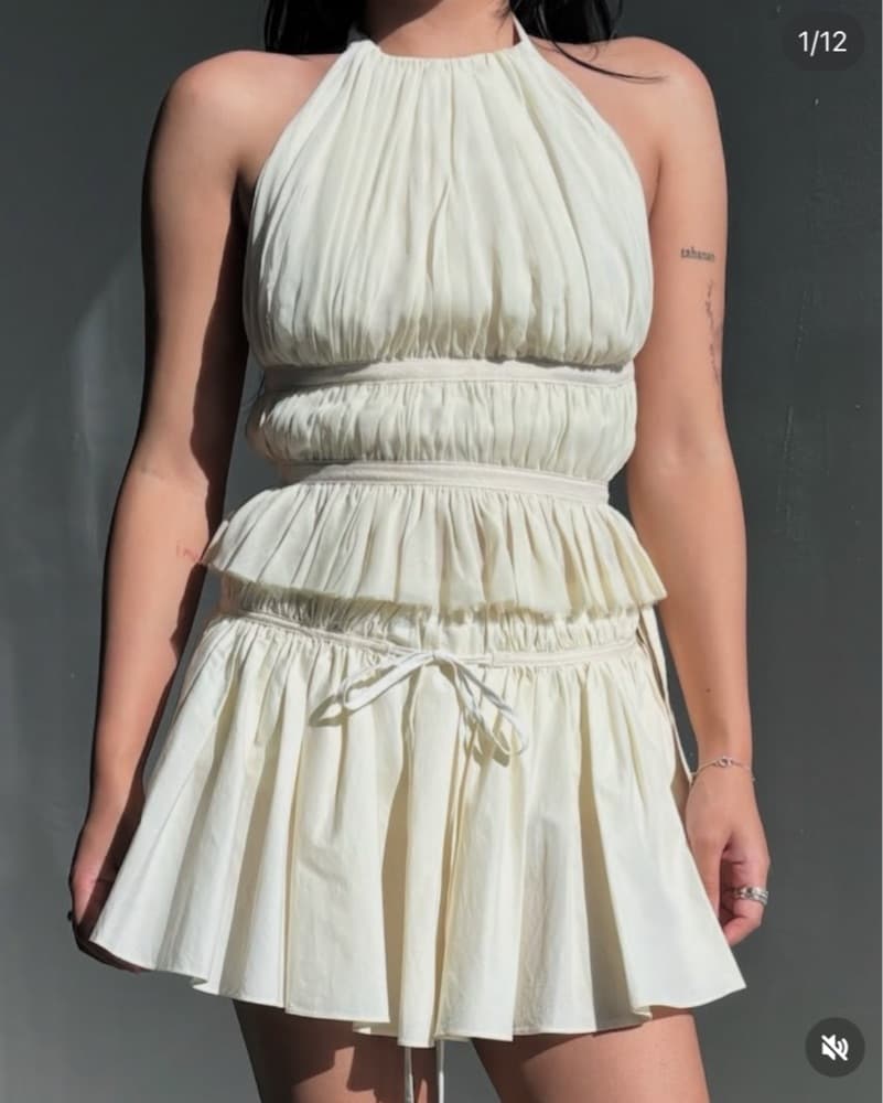 Tae Park Mini Volume Skort In Ivory - Image 3