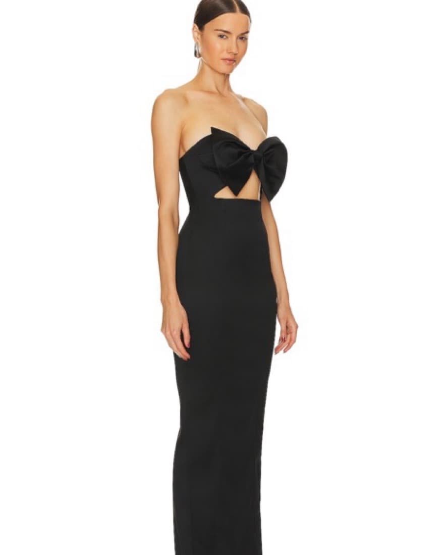 Elegant Black Bow Gown - Image 2