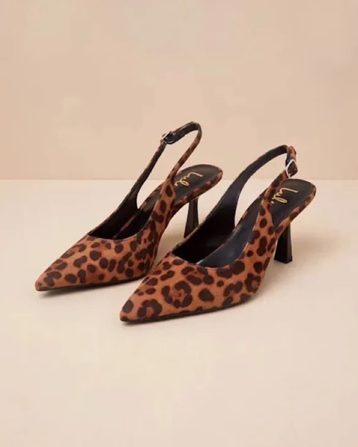 Cheetah Sling-back Kitten Heels - Image 1