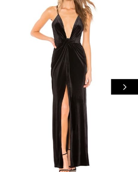 black deep v velvet gown - Image 1