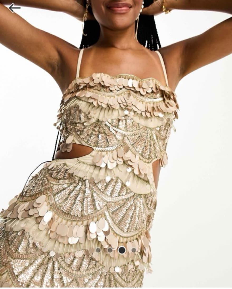 Asos Teardrop Sequin Cutout Gold Drewss  - Image 5