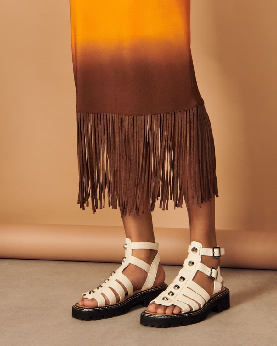Sandro Ombre Fringe Maxi Skirt - Image 3