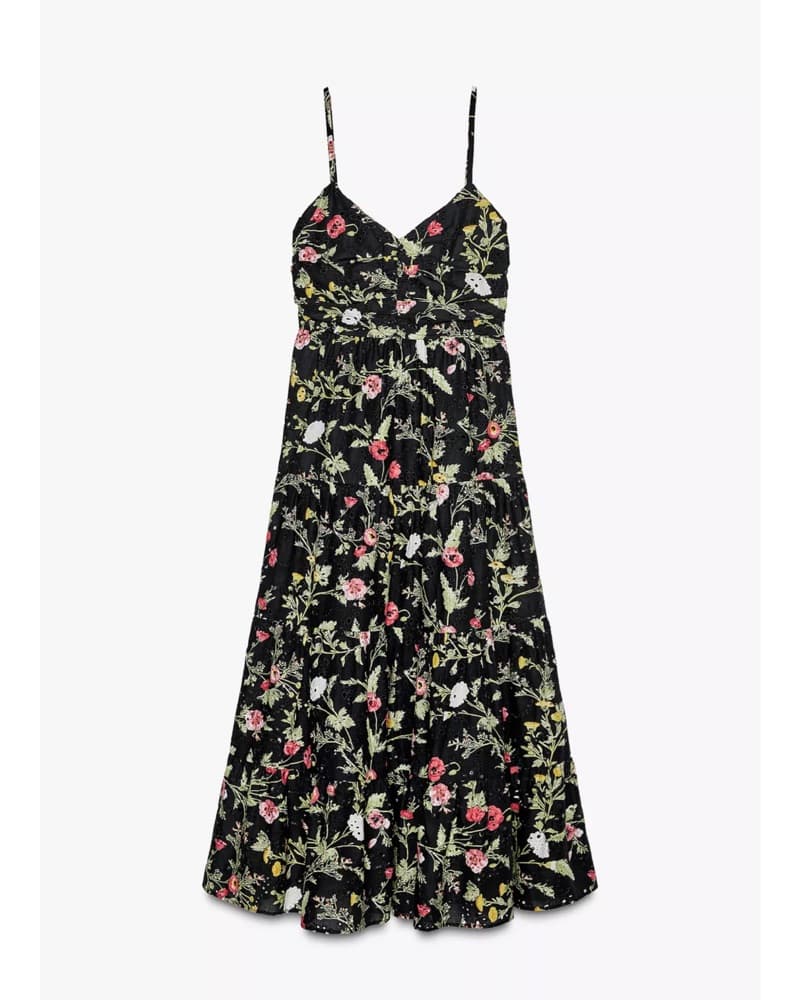 Zara Printed Midi Dress With Florals - Image 1