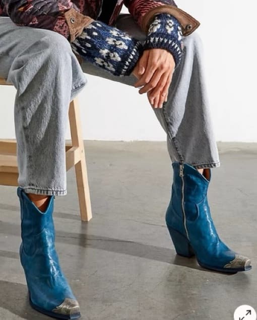 Free People Teal Brayden Western Boots  - Image 4
