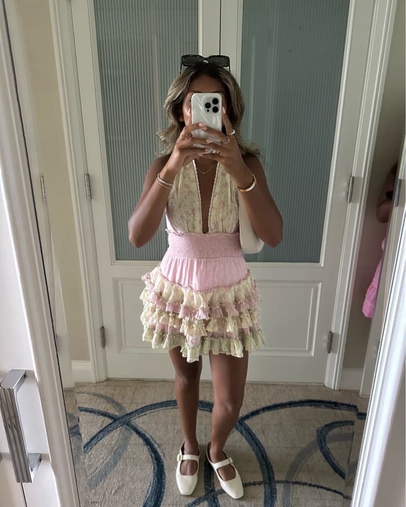 Quintelle Cotton Mixed Print Mini Dress - Image 2